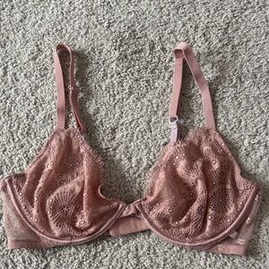 Victoria's Secret Unlined Demi Pink Lace Bra - Size 34D